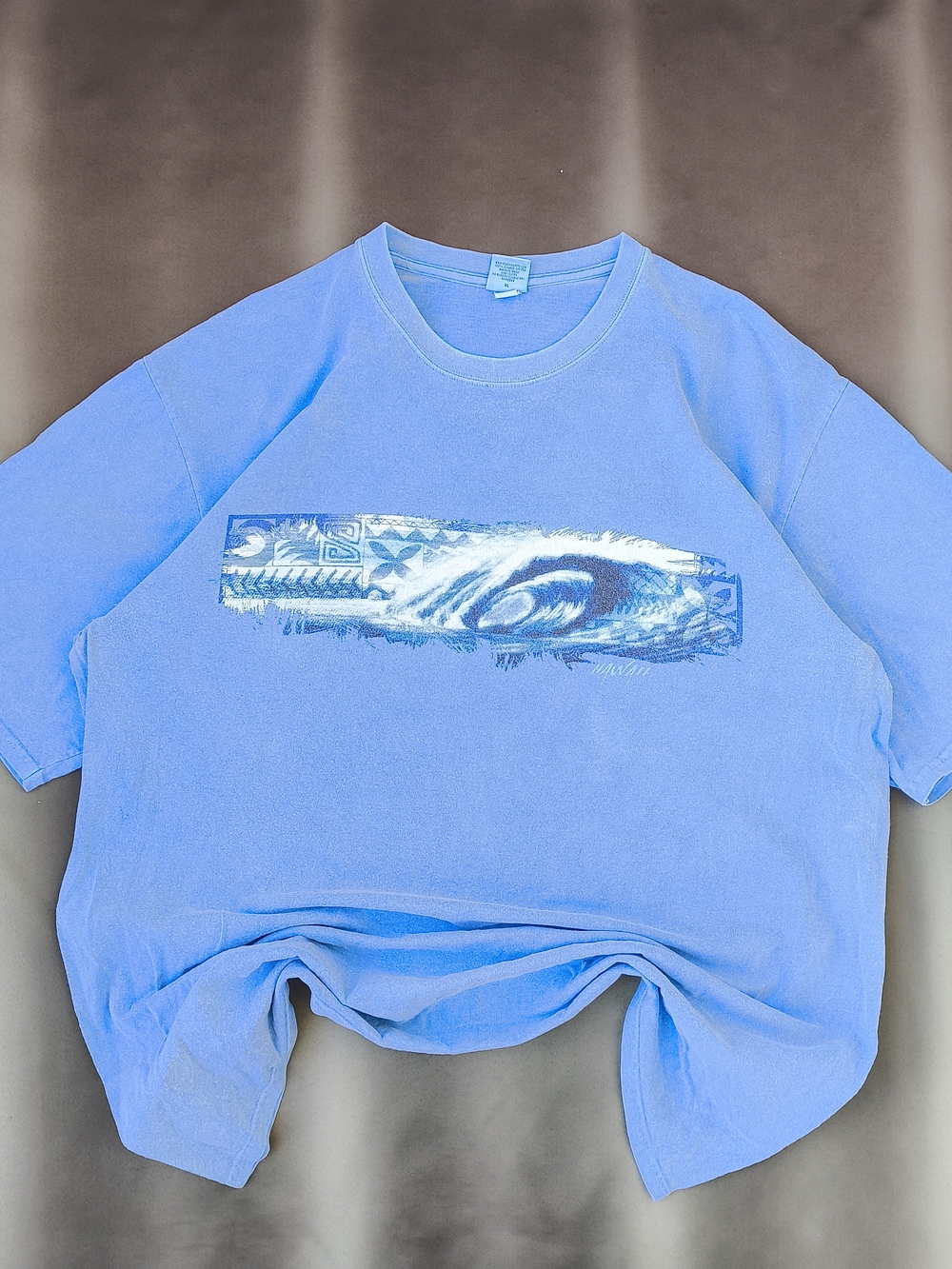 Crazy Shirt Vintage Usa Hawaii Blue Dyed Graphic Tee  Size XL